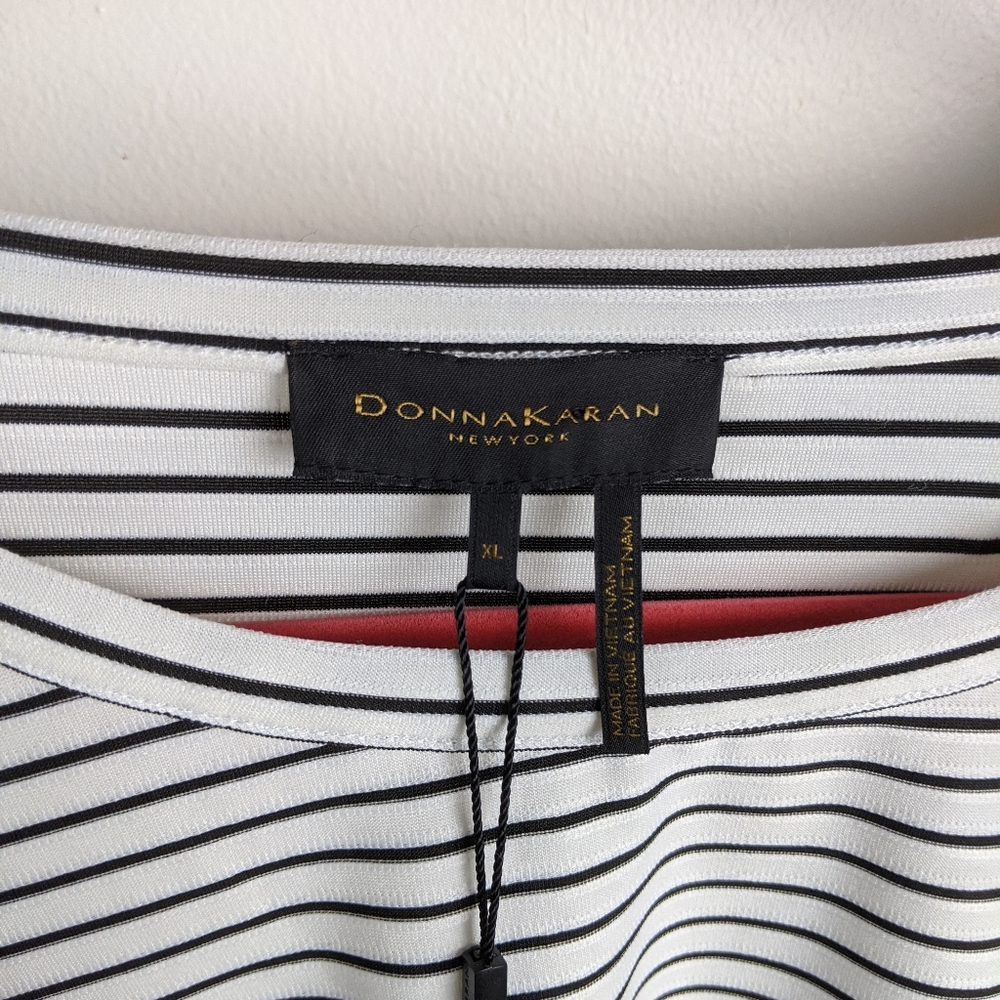 NWT Donna Karan New York Striped City Art Top - Picture 6 of 8